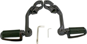 Slotted Clamp-On Highway Bar Footpegs w/Mount 1-1/4" - Black