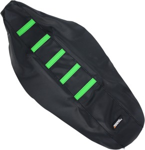 Black/Green Ribbed Seat Cover - For 12-16 Kawasaki KX250F KX450F