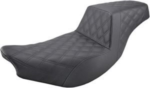 Step-Up Lattice Stitched 2-Up Seat - Black