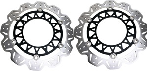 Front VEE Brake Rotors - Black - VEE Style Brake Rotor - Black Center Front Set