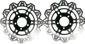 Front VEE Brake Rotors - Black - VEE Style Brake Rotor - Black Center Front Set