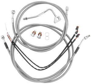 Extended Braided S.S. Control Cable Kit for Baggers - 13" tall bars (ABS)