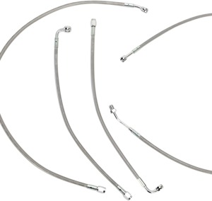 Extended Braided S.S. Control Cable Kit for Baggers - 15" tall bars (non-ABS)