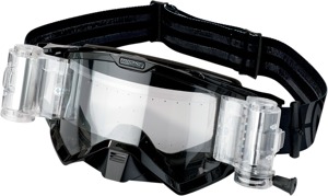 XCR Black Goggles - Clear Lens w/ Roll-Off System