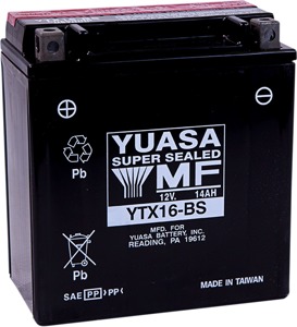 YTX16-BS AGM Maintenance Free Battery - 12V, 320 CCA, 150mm x 87mm x 161mm