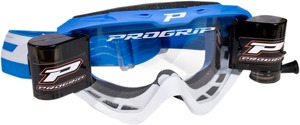 3450 Light Blue / White Riot Goggles - Light Sensitive Lens w/ Roll-Off System