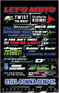 Moto Talk Universal Decal Sheet - 12 mil Ultracurve Vinyl