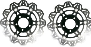 Front VEE Brake Rotors - Black - VEE Style Brake Rotor - Black Center Front Set