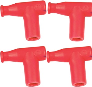 T Type Spark Plug Cap / Boot Red, 5k Ohm 4-Pack - Replaces NGK 8636 & TB05EMA