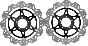 Front VEE Brake Rotors - Black - VEE Style Brake Rotor - Black Center Front Set