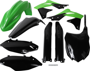 Full Plastic Kit - Green/Black Original 2013 - For 13-16 Kawasaki KX250F