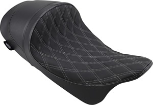 Diamond EZ-On Solo Seat Black/Silver Low & Forward - For 08-20 HD FLH FLT