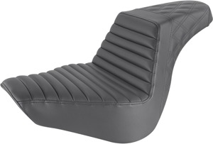 Step-Up Lattice Stitched 2-Up Seat Black Gel - For 18-21 Harley FLFB