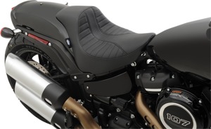 EZ Mount Scorpion Stitched Vinyl Solo Seat - Black - For 18-20 Harley FXFB