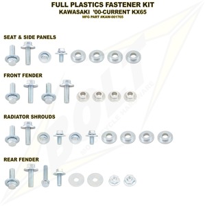 Full Plastic Fastener Kit - For 00-23 Kawasaki KX65