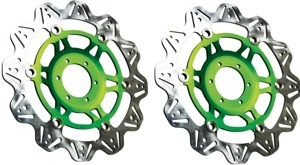 Front VEE Brake Rotors - Green - VEE Style Brake Rotor - Green Center Front Set