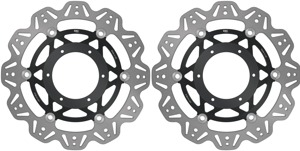 Front VEE Brake Rotors - Black - VEE Style Brake Rotor - Black Center Front Set