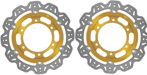 Front VEE Brake Rotors - Gold - VEE Style Brake Rotor - Gold Center Front Kit