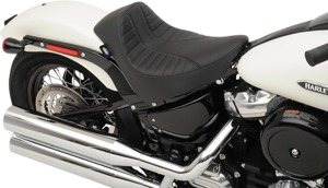 EZ Mount Scorpion Stitched Vinyl Solo Seat - Black - For Harley FLDE FLHC