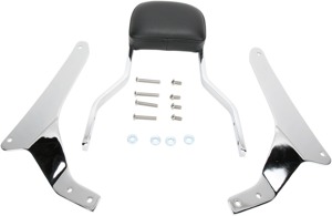 Short Square 14" Sissy Bar Chrome - For 07-15 Yamaha XVS1300 V-Star