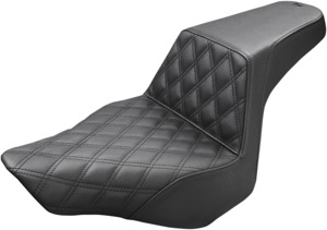 Step-Up Front Lattice Stitch 2-Up Seat - Black - For 13-17 Harley FXSB