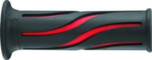 BikeMaster 7/8in Wave Grips - Black/Red