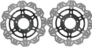 Front VEE Brake Rotors - Black - VEE Style Brake Rotor - Black Center Front Set