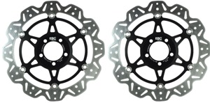 Front VEE Brake Rotors - Black - VEE Style Brake Rotor - Black Center Front Set