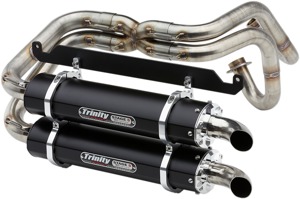 Dual Black Aluminum Full Exhaust - For 19-21 Honda Talon 1000R 1000X