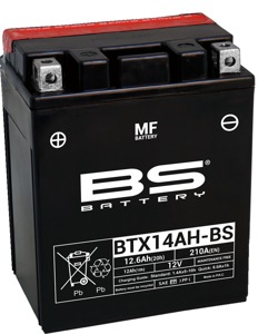 Maintenance Free Sealed Battery - Replaces YTX14AH-BS