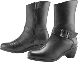 ICON Women's Tuscadero Boots Black Size 7.5 - Women's riding boots with D3O ankle inserts