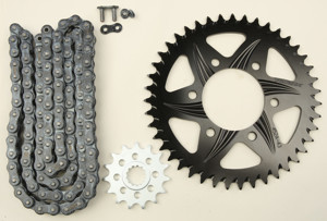 V3 Chain & Sprocket Kit Black SX Chain 520 15/43 Hardcoat Aluminum - For 07-19 Kawasaki ZX6R