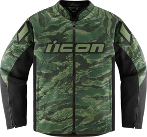 ICON Hooligan CE Tigersblood Jacket Men's 4XL Green - Men's 4XL sport riding jacket