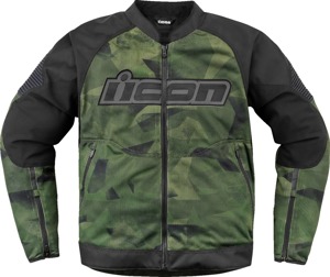 ICON Overlord3 Mesh Camo Jacket 2XL Men's Camo Green - Durable mesh riding jacket