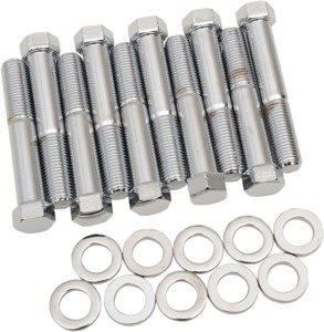 Hexed Chrome Head Bolt Kits - Pan/Shovel Headbolt Kits