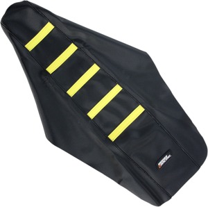 Black/Yellow Ribbed Seat Cover - For 01-08 Suzuki RM125 RM250