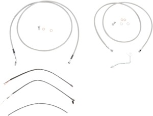 Extended Braided S.S. Control Cable Kit for Baggers - 13" tall bars (ABS)