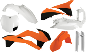 Full Plastic Kit - Orange/White/Black Original 2014 - Fits Many 13-14 KTM 125-450