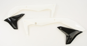 Radiator Shrouds - White/Black - For 16-18 Kawasaki KX450F