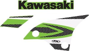 Factory Look Tank / Shroud Graphics - 2008 Style - For 06-08 Kawasaki KX250F