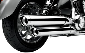 Scallop Tipped Slip On Exhaust - For 09-12 VN1700 Vulcan