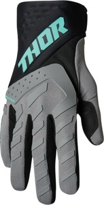 Thor Youth Spectrum Gloves XS Gray/Mint/Black - Durable youth riding gloves