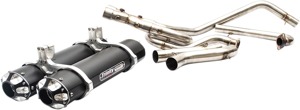 Black Dual Full Exhaust - For Kawasaki Teryx / 4 800