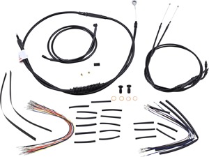 Extended Black Control Cable Kit For Dynas - 12" tall bars