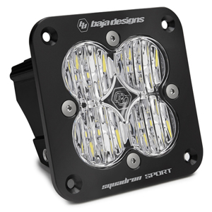 Squadron Sport Black Wide Cornering Pattern Flush Mount LED Light Pod - Clear