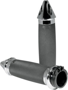 Superbike Custom Contour Grips - Spiked Chrome