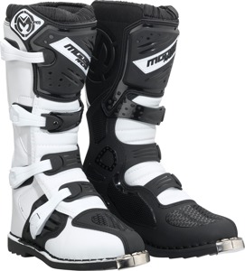 Moose Offroad Qualifier Boots Black/White Size 10 - Durable off-road boots for superior protection