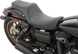 Predator Smooth Vinyl 2-Up Seat Black Foam - For 06-17 Harley Dyna