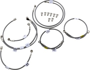 Stainless Steel 7 Lines Brake Line Kit - Front, Rear, & Clutch - For 08-16 Yamaha FJR1300A