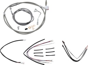 Extended Braided S.S. Control Cable Kit For 16" Gorila Bars - For 14-16 HD FLHR Road King